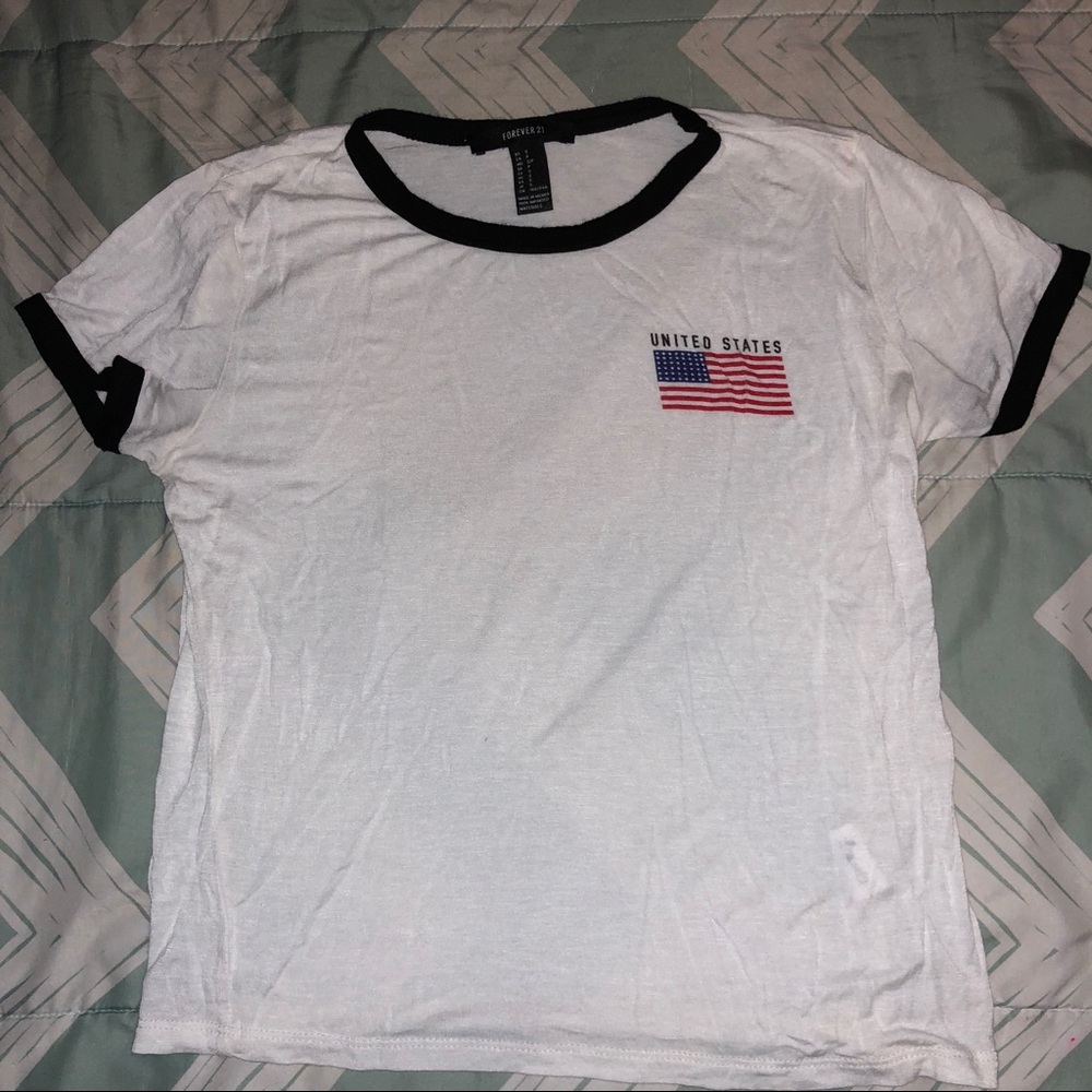 Forever 21 USA Flag Logo Shirt
